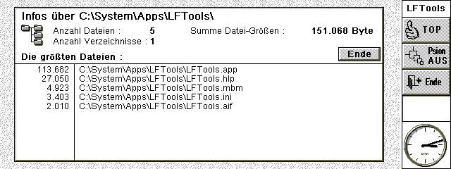 Screenshot Disk-/Verzeichnisinfos
